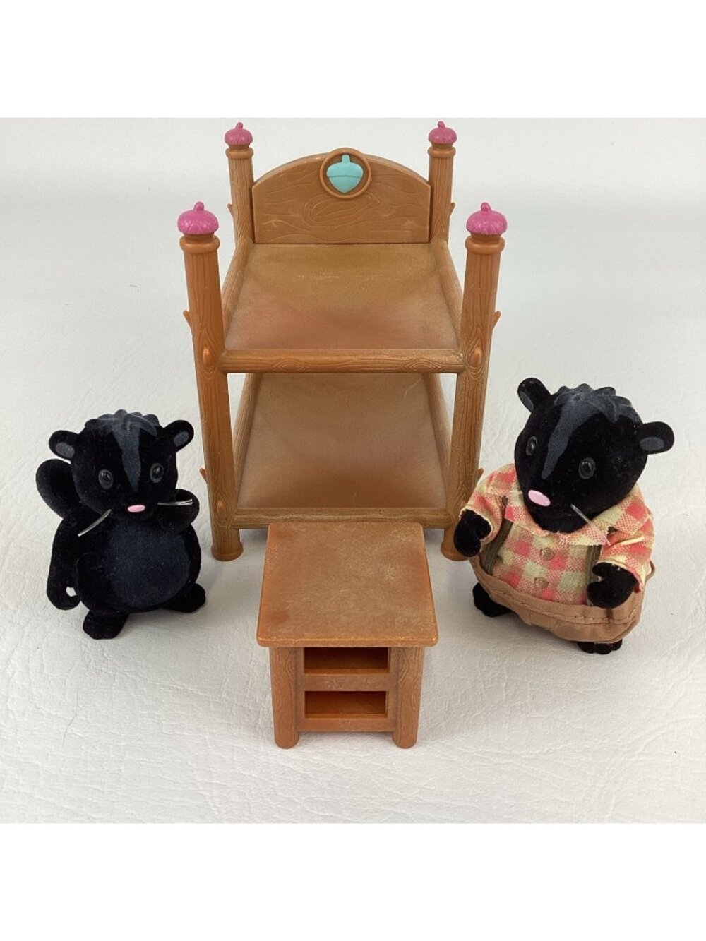 Li'l Woodzeez Whiffpuffs Skunk Family Flocked Figures Bunk Beds Battat 2010
